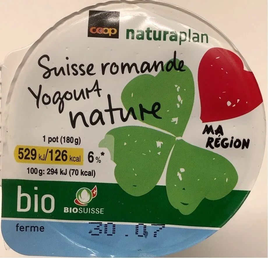 Yogourt nature de Suisse romande