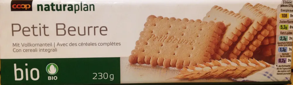 Petit beurre avec des céréales complètes