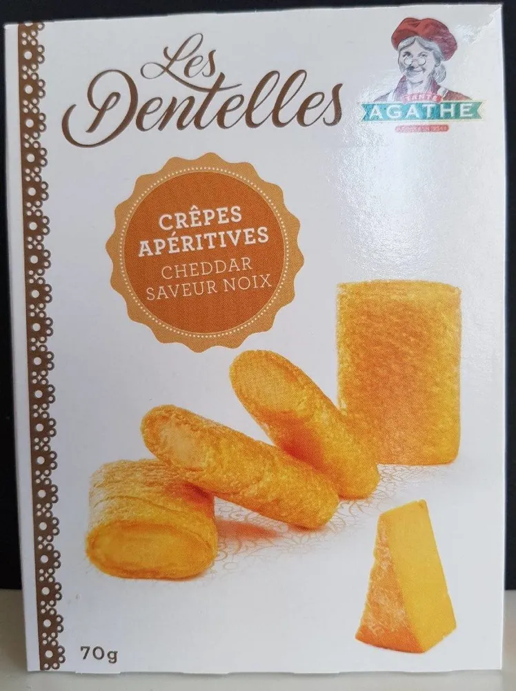 Les Dentelles crêpes apéritives Cheddar Saveur Noix
