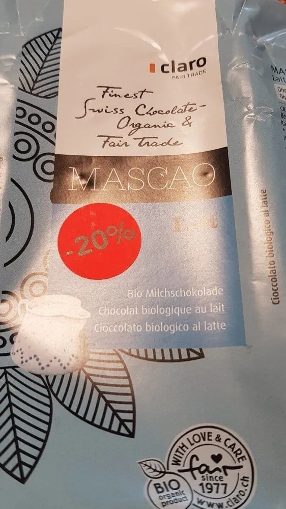 Chocolat bio au lait