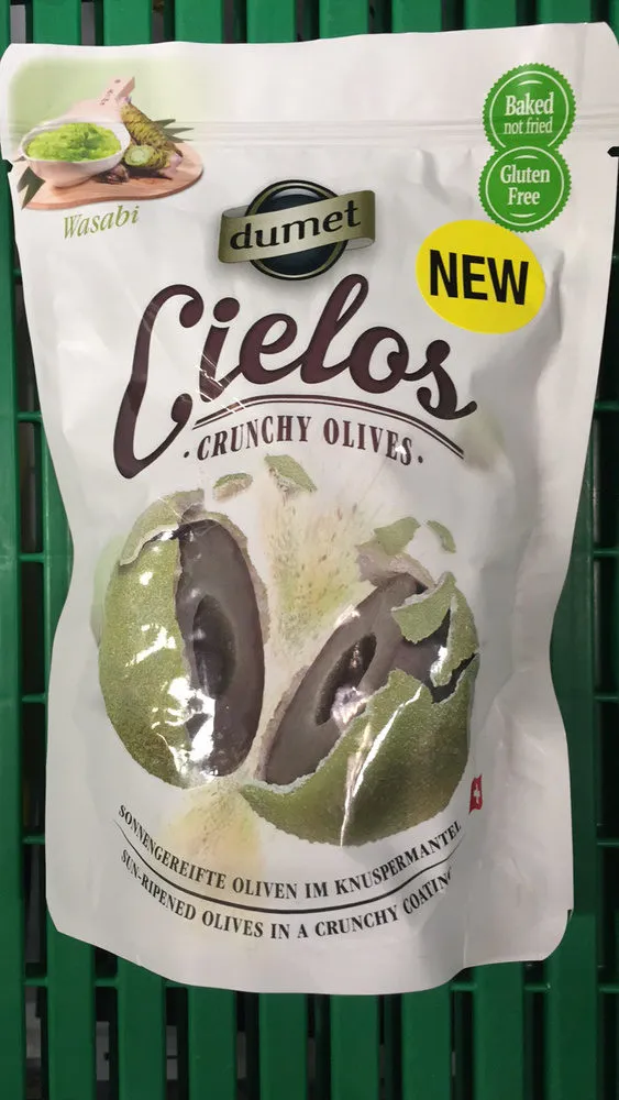 Cielos Crunchy Olives Baked not fried Wasabi