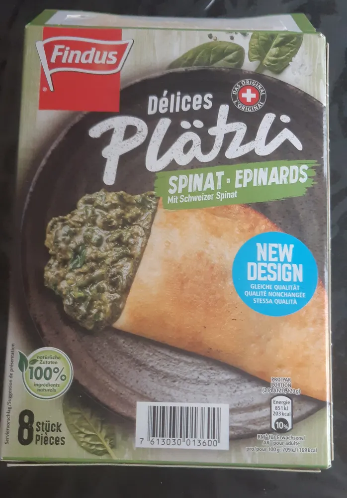 Plätzli  mit Spinat