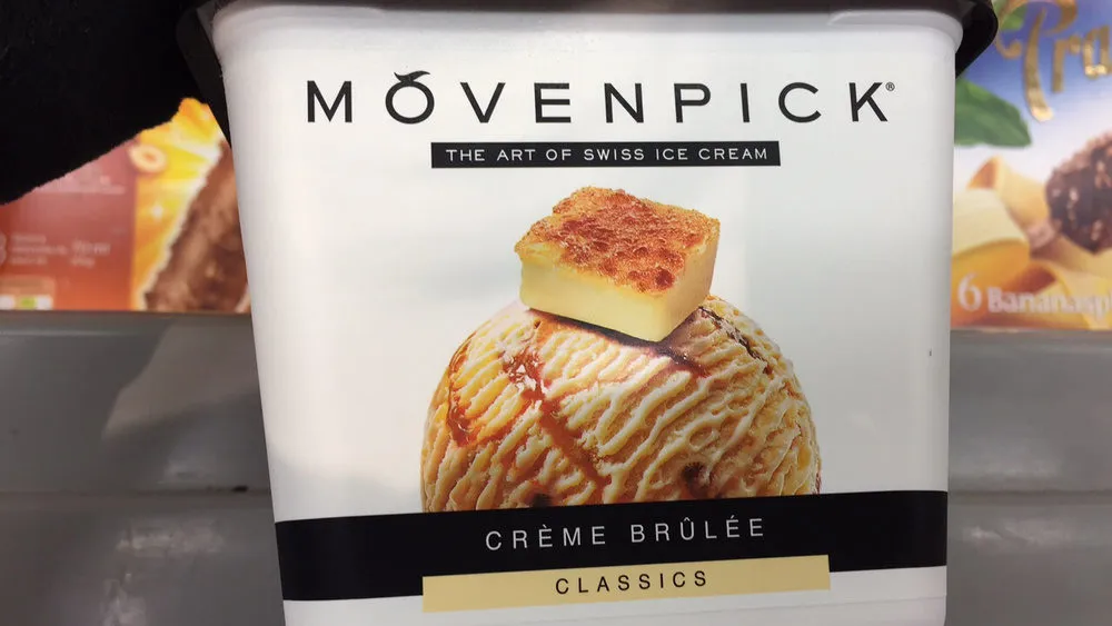 Classics, crème brûlée -Crème glace à l'arôme crème brûlée avec sauce caramel (12%)