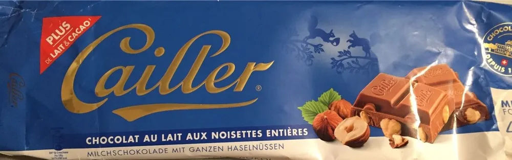 Chocolat au lait aux noisettes entières