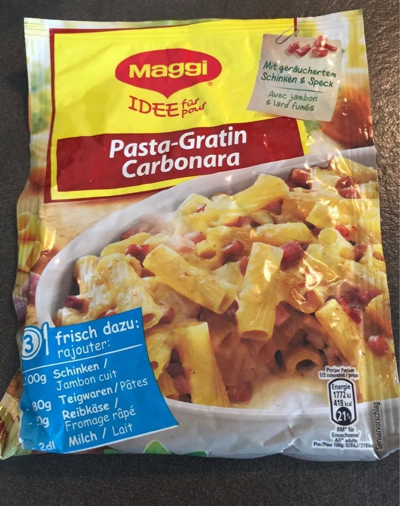 Pasta gratin carbonara