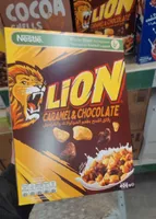 Lion cereal with caramel and chocolate