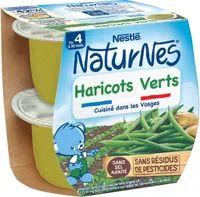 NESTLE NATURNES Petits Pots Bébé Haricots Verts -2x130g -Dès 4/6 mois