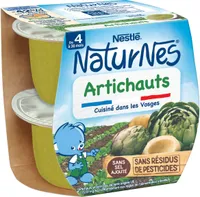 NESTLE NATURNES Petits Pots Bébé Artichauts -2x130g -Dès 4/6 mois