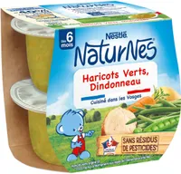 NESTLE NATURNES Haricots Verts Dindonneau-2x200g-Dès 6 mois