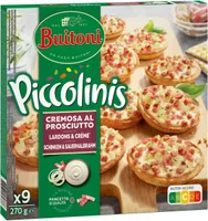PICCOLINIS mini-pizzas surgelées CREMOSA AL PROSCIUTTO
