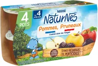 NESTLÉ NATURNES Purée bébé Pommes Pruneaux -4x130g -Dès 4/6 mois