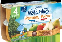 NESTLÉ NATURNES Purée bébé Pommes Poires -4x130g -Dès 4/6 mois