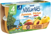 NESTLÉ NATURNES Purée bébé Pommes Pêches -4x130g -Dès 4/6 mois