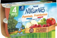 NESTLÉ NATURNES Purée bébé Pommes Framboises -4x130g -Dès 6 mois