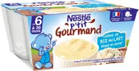NESTLE P'TIT GOURMAND Crème de Riz au Lait - 4 x 100g - Dès 6 mois