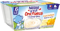 NESTLÉ P'TIT ONCTUEUX au Fromage Blanc Fruits Exotiques 4x100gDès6mois