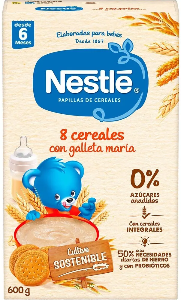 8 cereales con galleta maría 0%