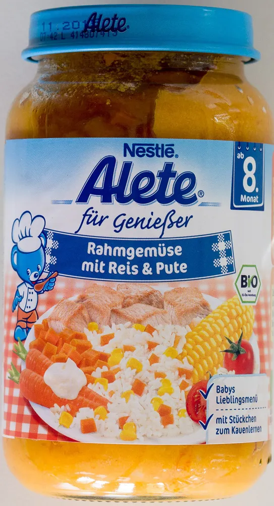 Rahmgemüse mit Reis und Pute