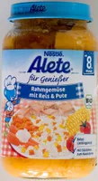 Rahmgemüse mit Reis und Pute