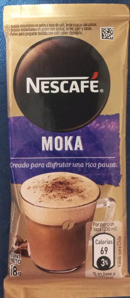 Bebida Instantanea en polvo a base de café, leche y cacao con azucar. Moka