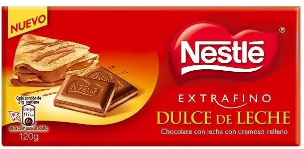 Chocolate con leche relleno de dulce de leche
