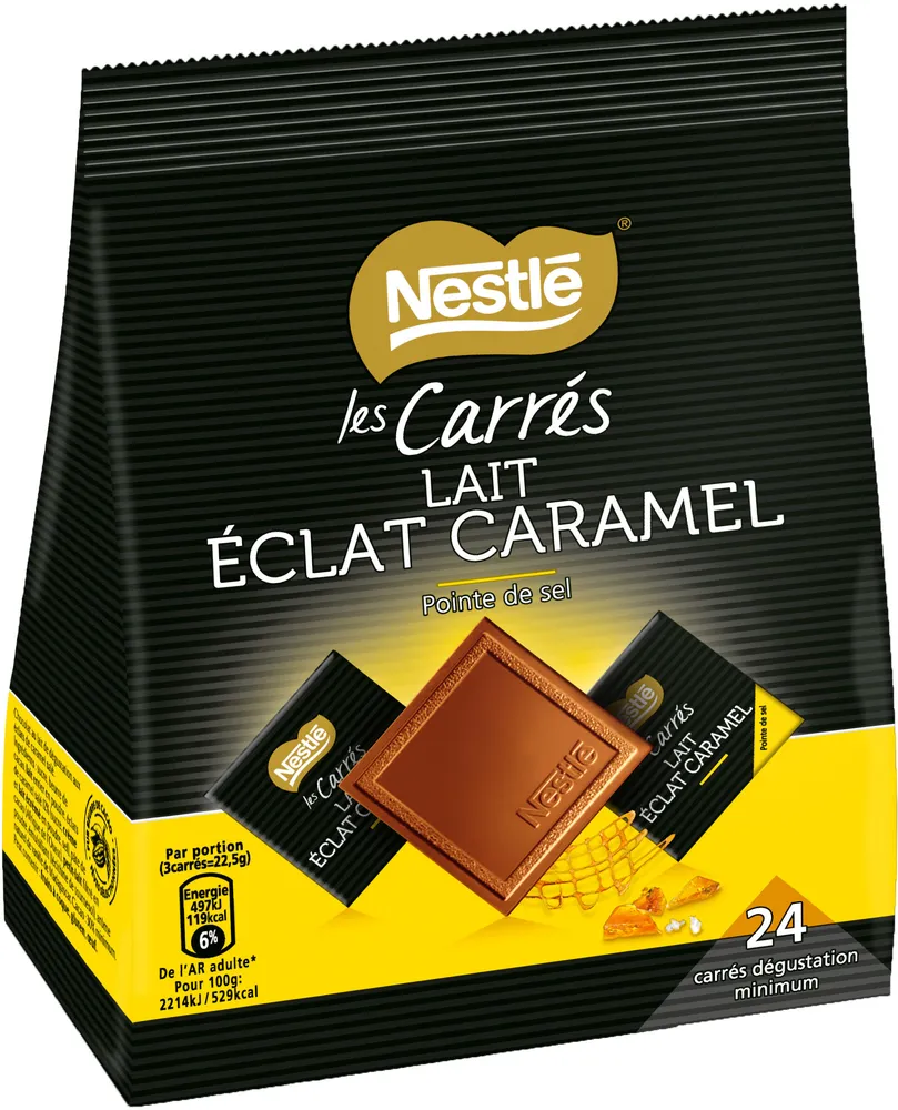 NESTLE LES CARRES Dégustation Lait Caramel Pointe de Sel 200g