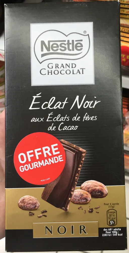 Grand Chocolat Éclat Noir aux Éclats de fève de Cacao Noir