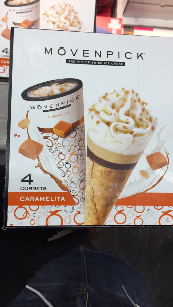 4 cornets caramelita - Crème glacée Caramelita avec de la sauce caramel et des pièces de caramel