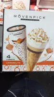4 cornets caramelita - Crème glacée Caramelita avec de la sauce caramel et des pièces de caramel