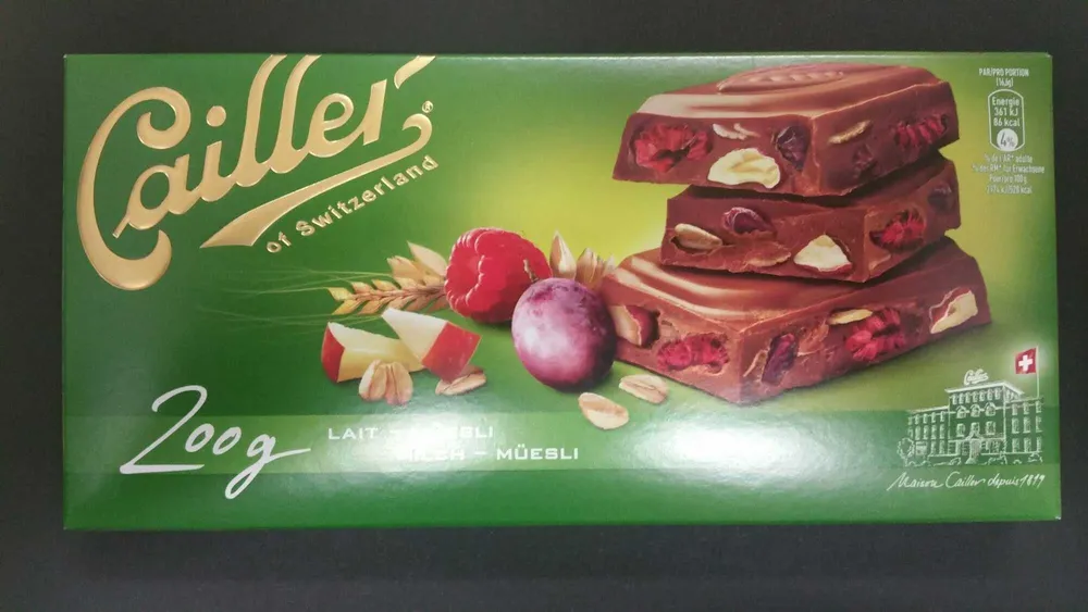 Chocolat au lait avec müesli