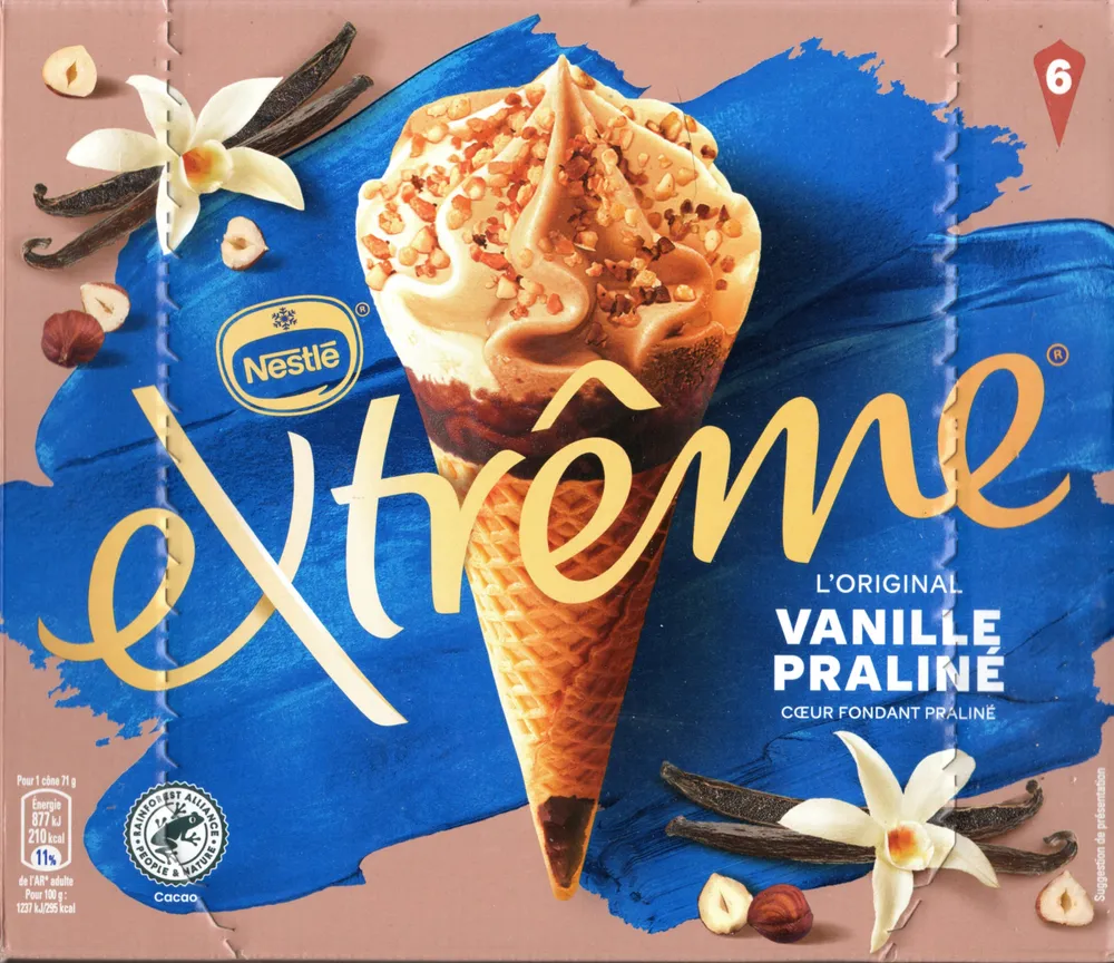 Extrême Original Cône Vanille Praliné