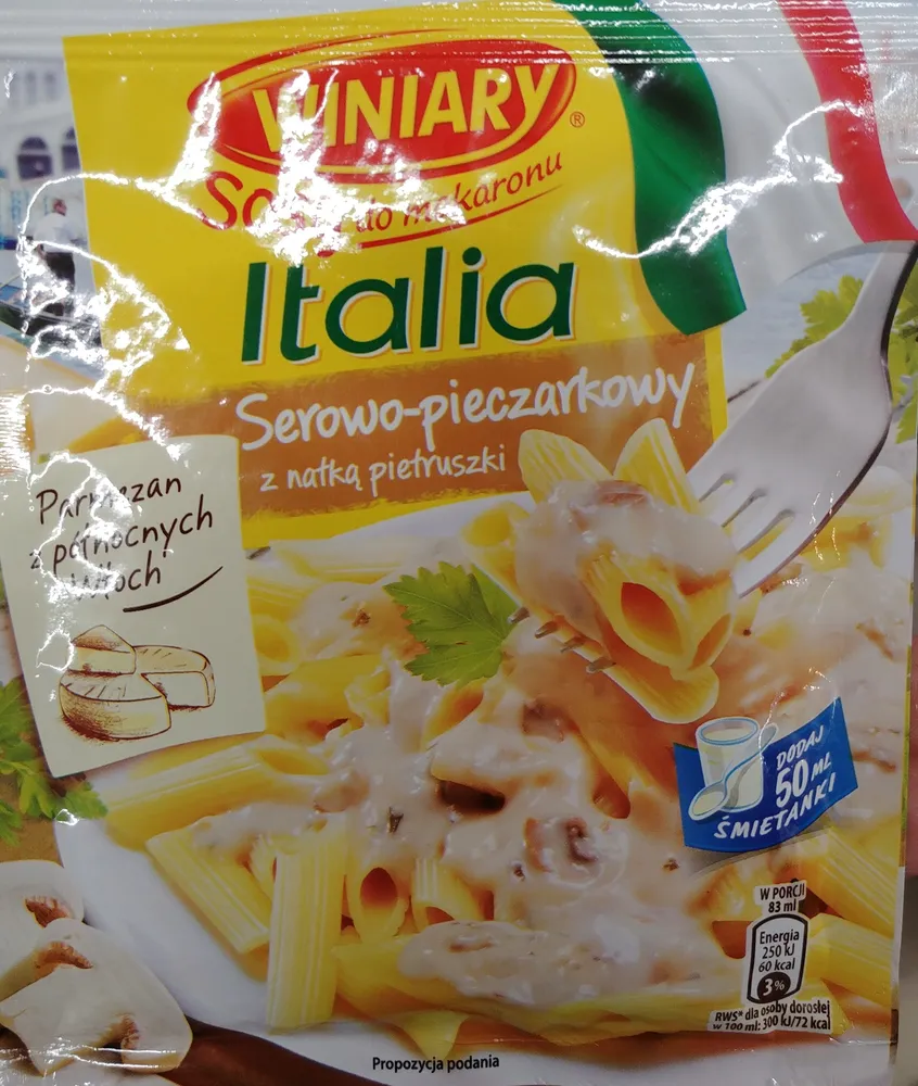 Sos do makaronu serowo-pieczarkowy