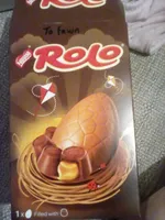 Milk chocolate egg filled with rolo chocolates