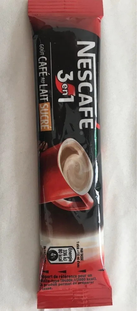 3 en 1 goût café au lait sucré