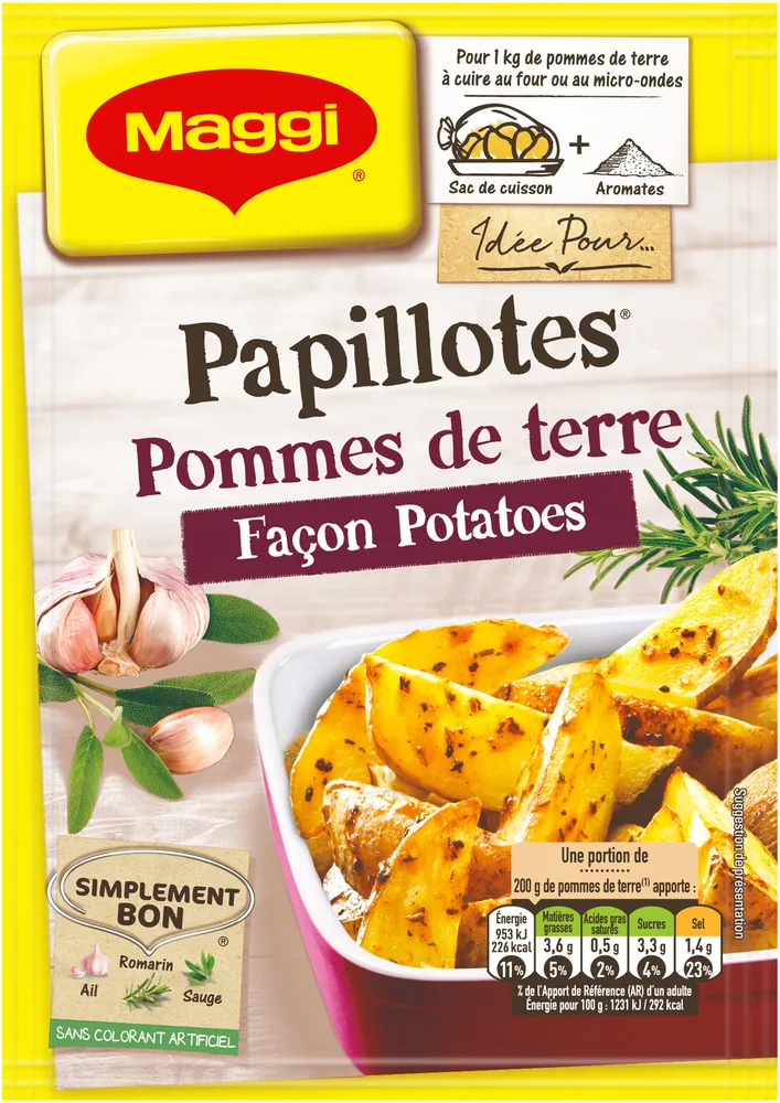 MAGGI Papillotes Pommes de Terre Façon Potatoes 34g