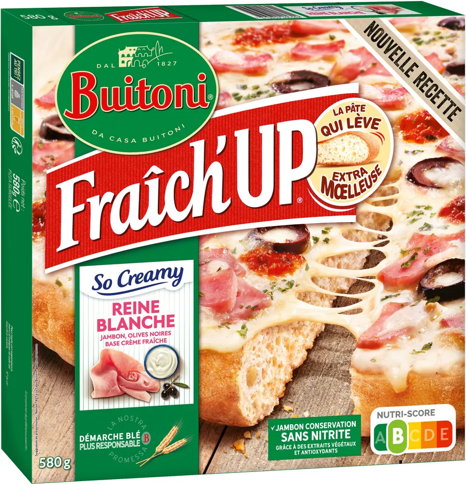 BUITONI FRAICH'UP SO CREAMY Pizza Surgelée Reine Blanche 580g