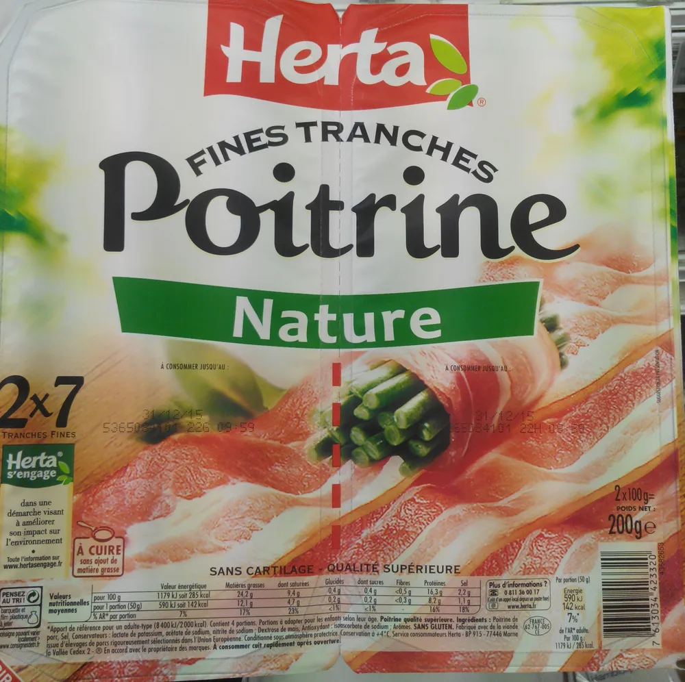 Fines tranches Poitrine Nature