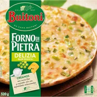 Delizia pizza de queso emmental puerros y crema de leche