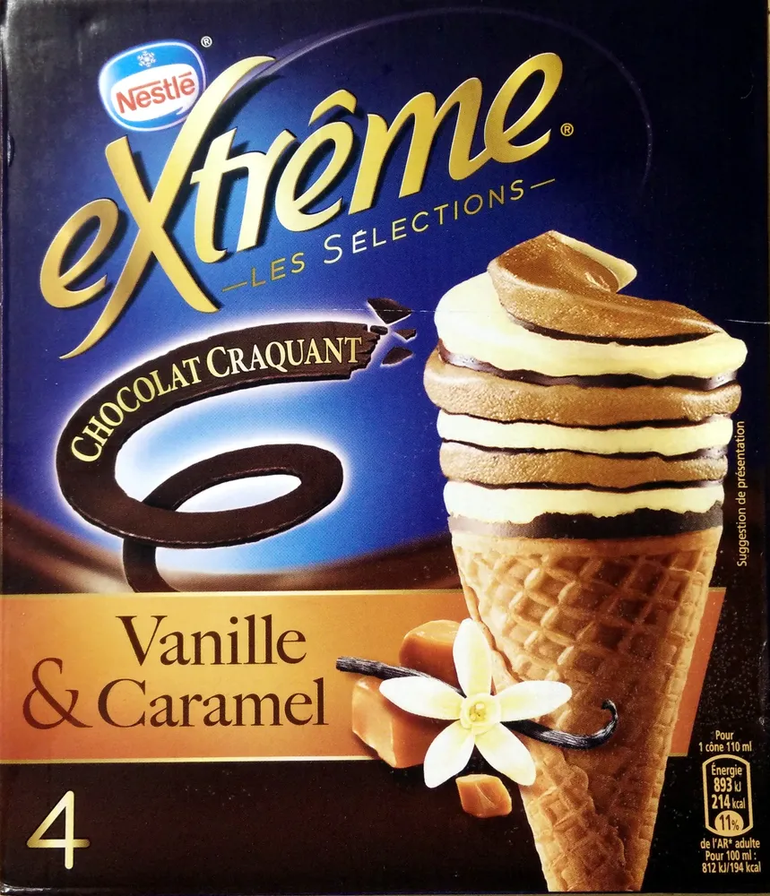 Cône Vanille & Caramel - Chocolat Craquant - Extrême Les Sélections