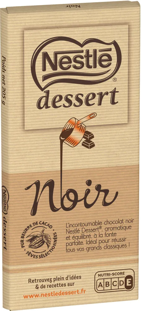 Chocolat noir pour préparation pâtissière