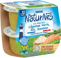 NATURNES Les Sélections Légum Verts,Riz,Saumon-Dès12mois