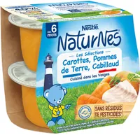 NESTLE NATURNES Les Sélections Carottes, Pdt, Cabillaud-2x200g-Dès 6 mois