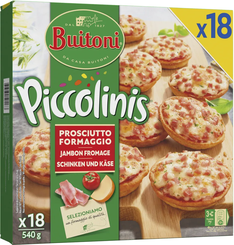 PICCOLINIS Mini-Pizzas Surgelées Jambon Fromage 540g