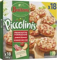 PICCOLINIS Mini-Pizzas Surgelées Jambon Fromage 540g