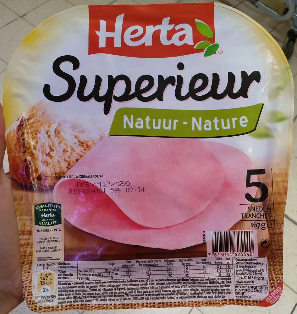Superieur Jambon Cuit, Nature