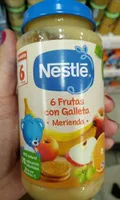 6 frutas con galleta merienda