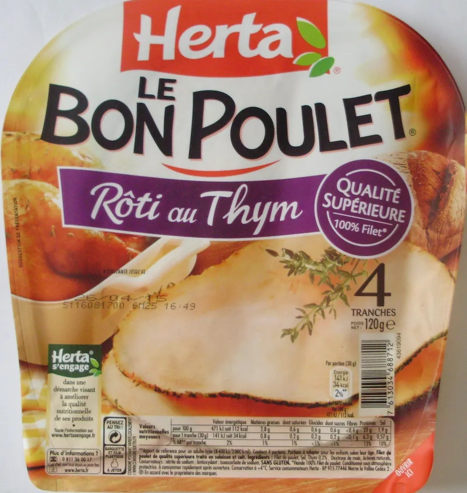 Le Bon Poulet, Rôti au Thym (4 Tranches)