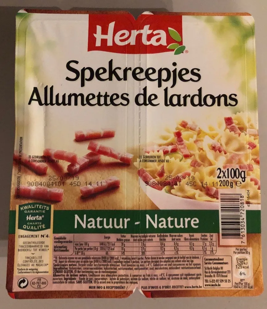 Allumettes de lardons nature