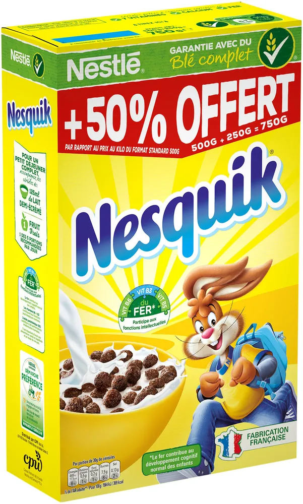 NESQUIK Céréales Petit Déjeuner 500g + 50%