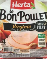 Filet de poulet fumé & adouci au miel Le Bon Poulet la barquette de 4 tranches 120 g